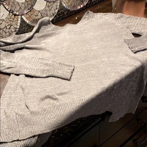 Silver/grey metallic split back sweater